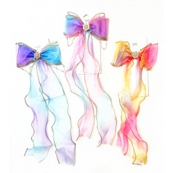 HA4208- Rainbow Veil Bow Clip 